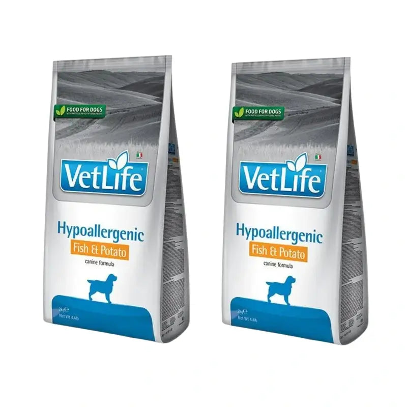 Farmina Vet Life Dog Hypoallergenic Fish 12Kg, Ração para Cães, Embalagem de 2