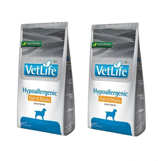 Farmina Vet Life Dog Hypoallergenic Fish 12Kg, Ração para Cães, Embalagem de 2