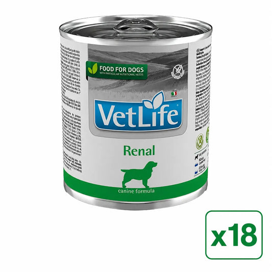 Farmina Vet Life Dog Renal, Embalagem de 18 x 300 gramas