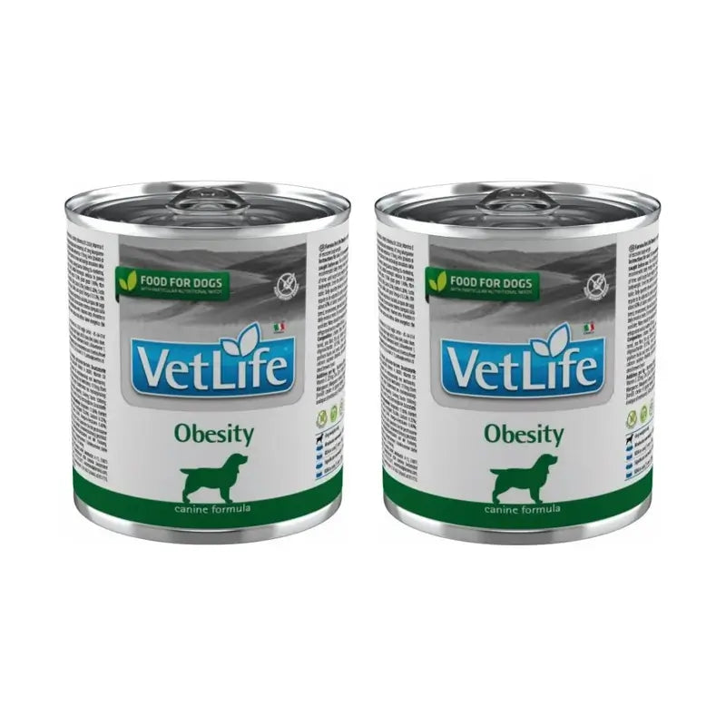 Farmina Vet Natural Diet Dog Obesity 6X300Gr, Alimento húmido para cães, embalagem de 2