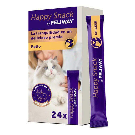 Feliway Happy Snack Sabor a Galinha, 24 saquetas