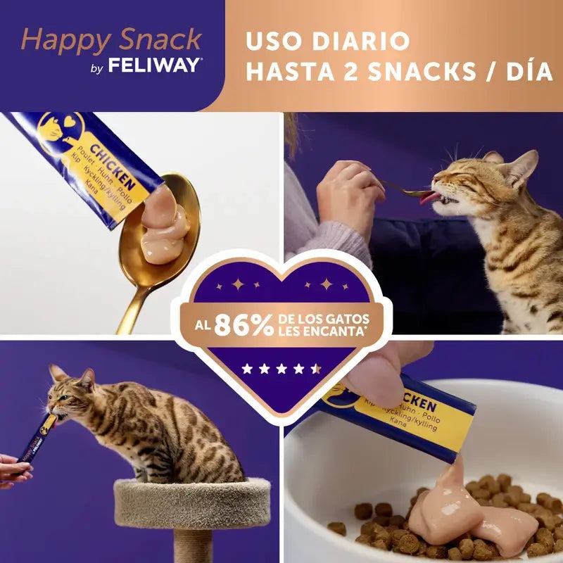 Feliway Happy Snack Sabor a Galinha, 24 saquetas
