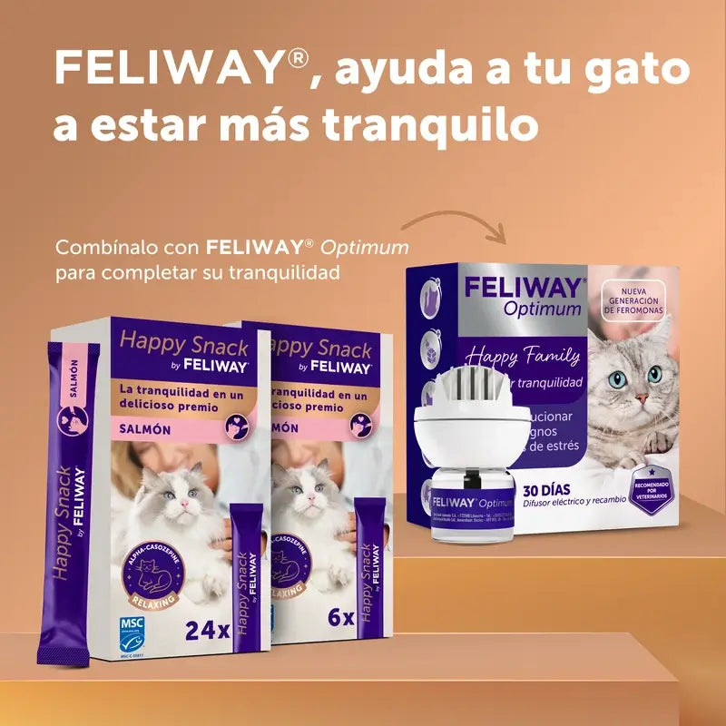 Feliway Happy Snack Sabor Salmão, 24 saquetas