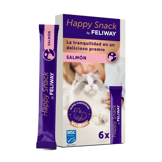 Feliway Happy Snack Sabor Salmão, 6 saquetas
