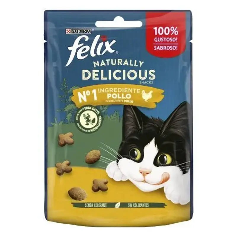 Felix Feline Naturally Delicius Frango e Ervas para Gatos 8X50Gr