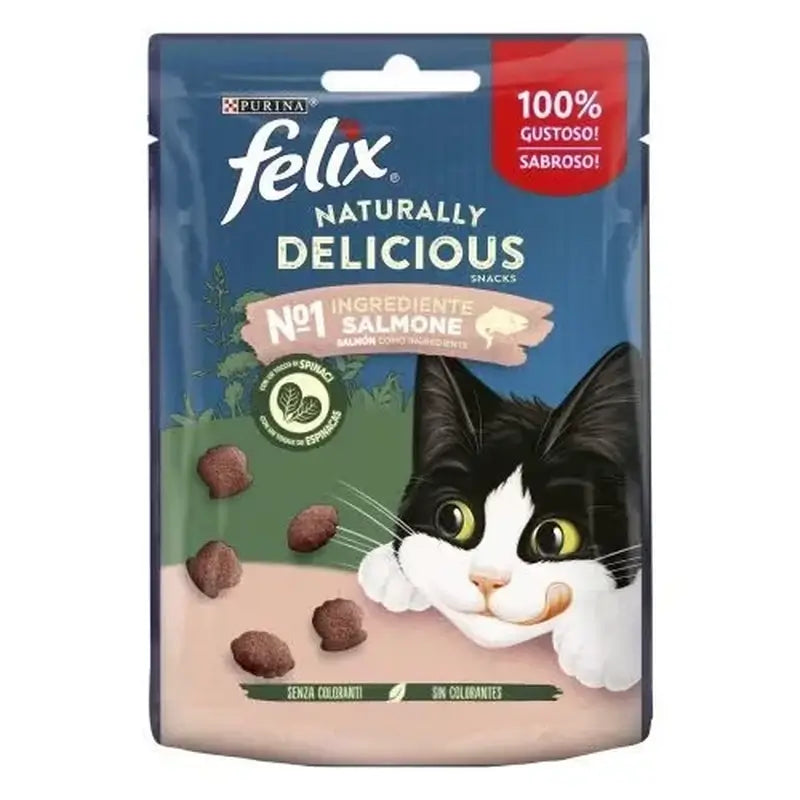Felix Feline Naturalmente Delicioso Salmão Espinafres Para Gatos 8X50Gr
