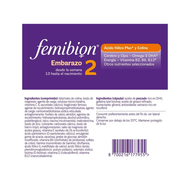 Femibion 2 Gravidez com Ácido Fólico e Vitaminas, 28 comprimidos