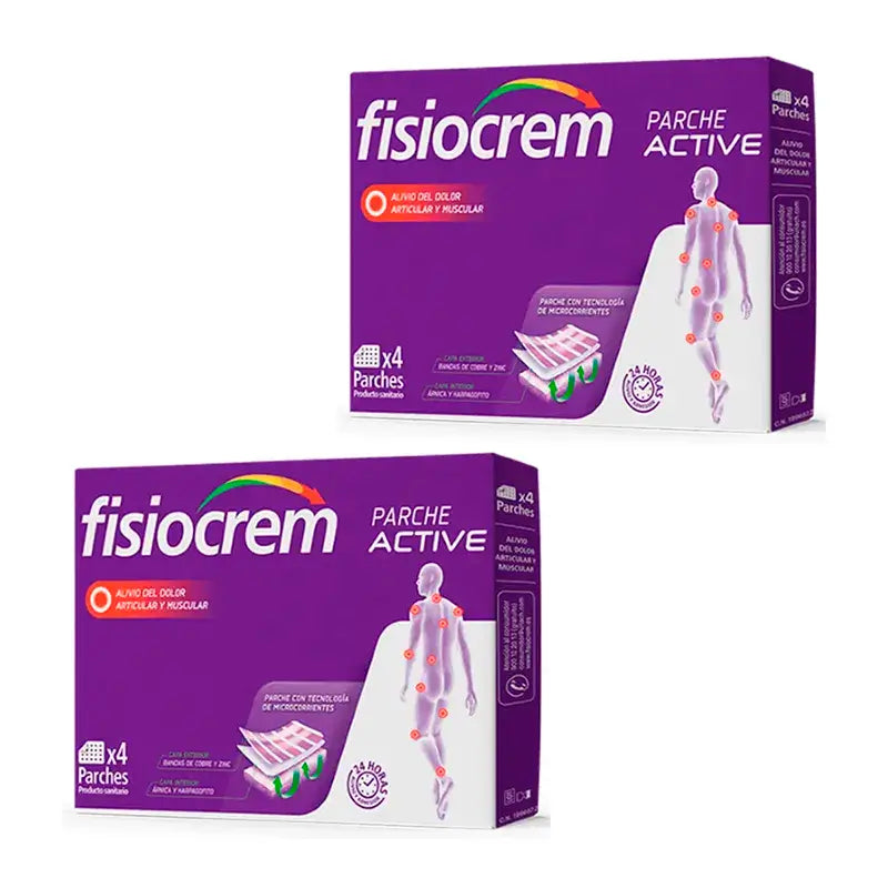 Fisiocrem Active Patch , Embalagem 2 x 4 Patches 7X9,5Cm