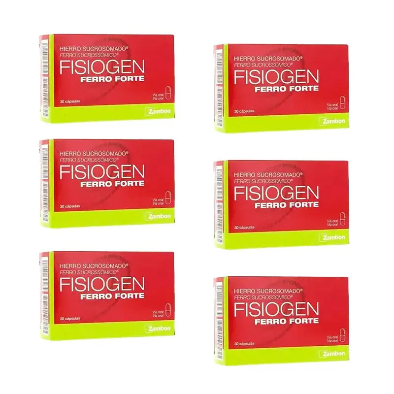 Comprar Fisiogen Ferro Forte, Pack 6 x 30 Cápsulas ao melhor preço.
