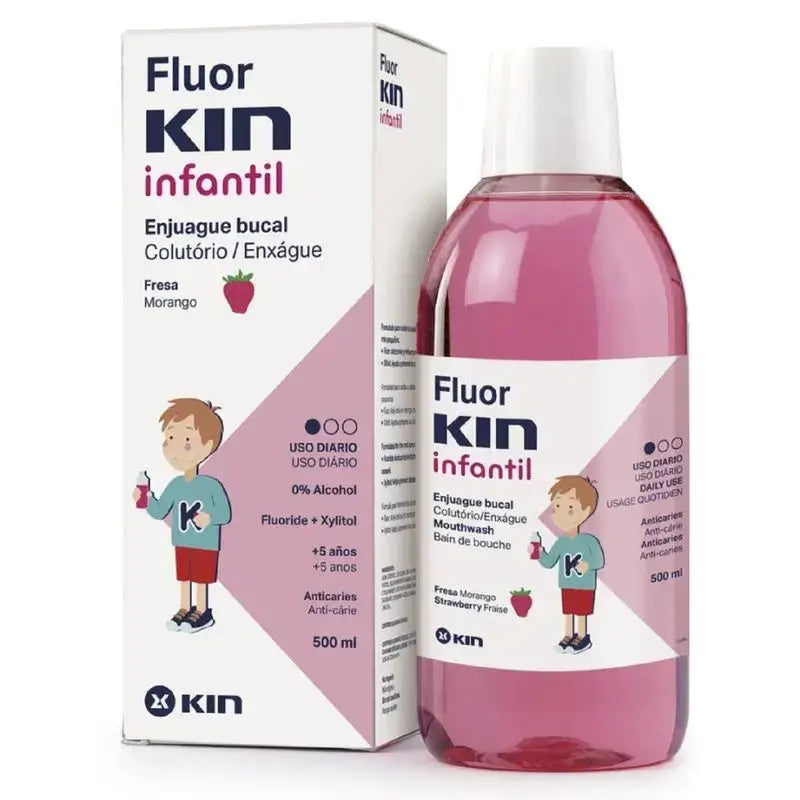 Kin Fluorkin Infantil Strawberry Rinse 500 ml ao melhor preço