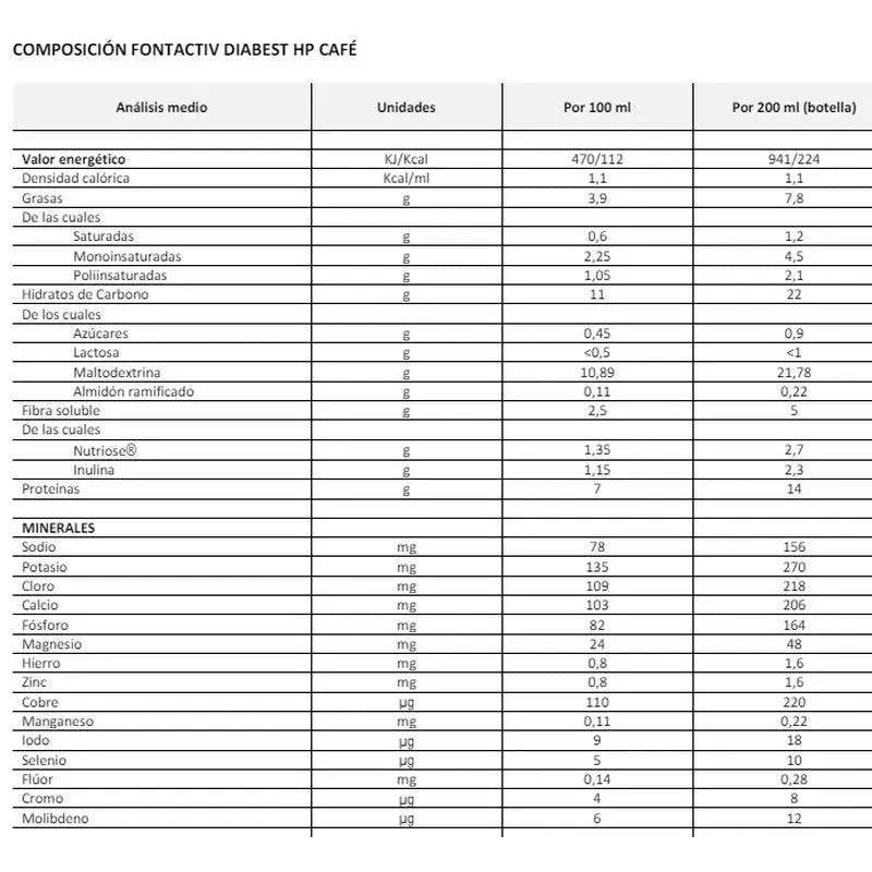 FontActiv Diabest Hp Coffee Pack 24 frascos x 200 ml