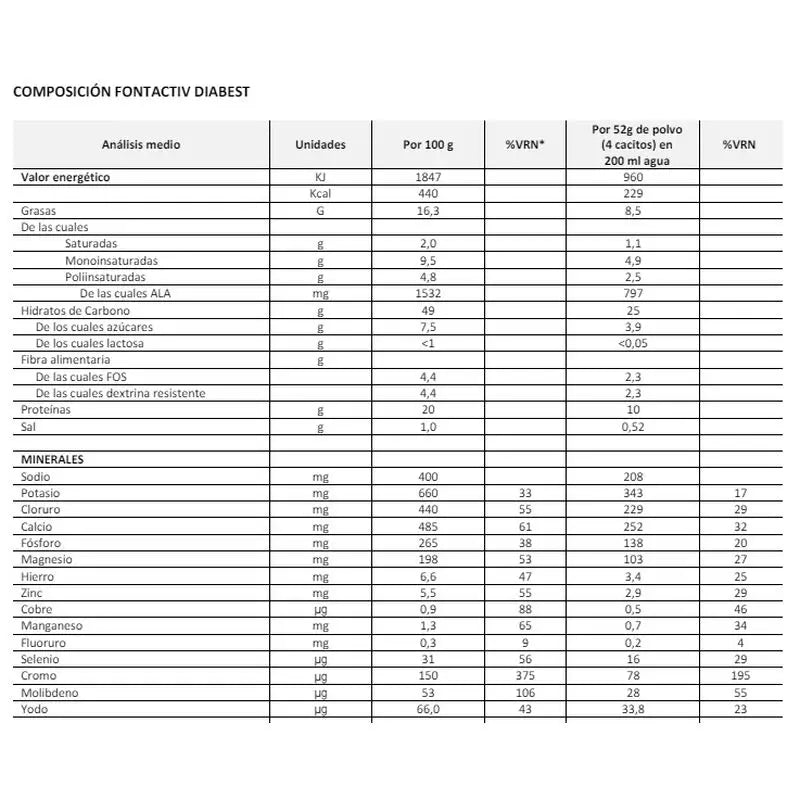 FONTACTIV DIABEST VAINILLA 400 G