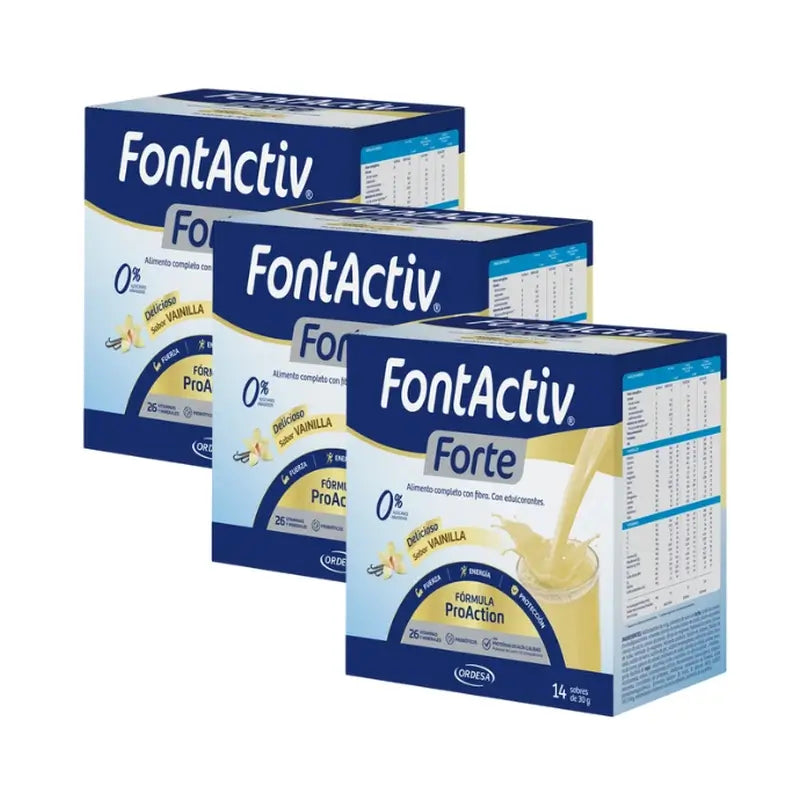 FontActiv Forte Baunilha Pack 3 x 14 x 30 gramas