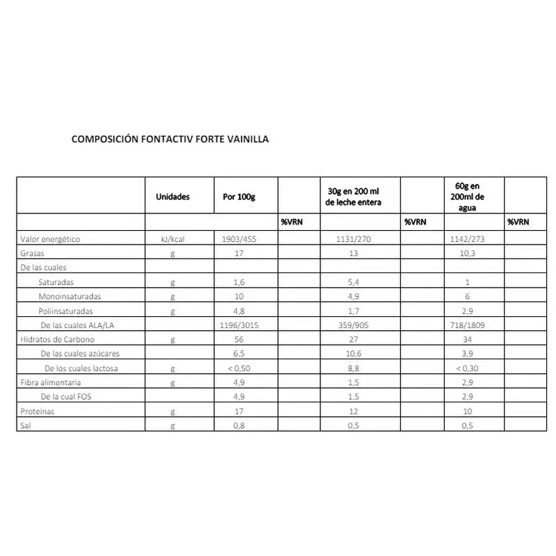 FONTACTIV Forte baunilha 800 gramas