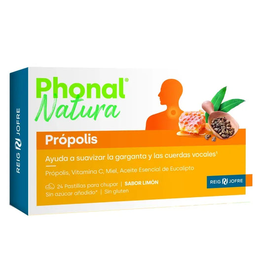 Phonal Nature Própolis Lemon Lozenges, 24 pastilhas