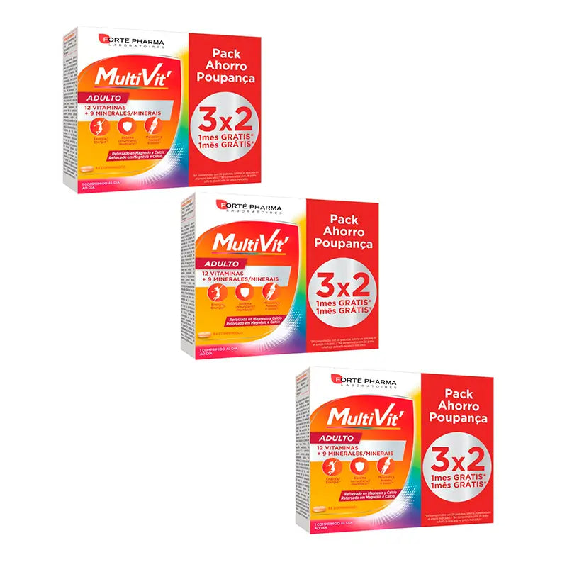 Forté Pharma Triplo Energy Multivit Adulto, 3 x 84 comprimidos