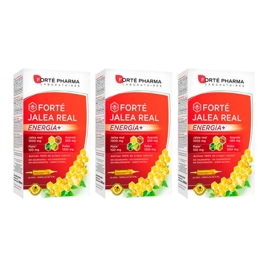 Forté Pharma Triplo Forté Geleia Real Energy+, 3 x 20 ampolas