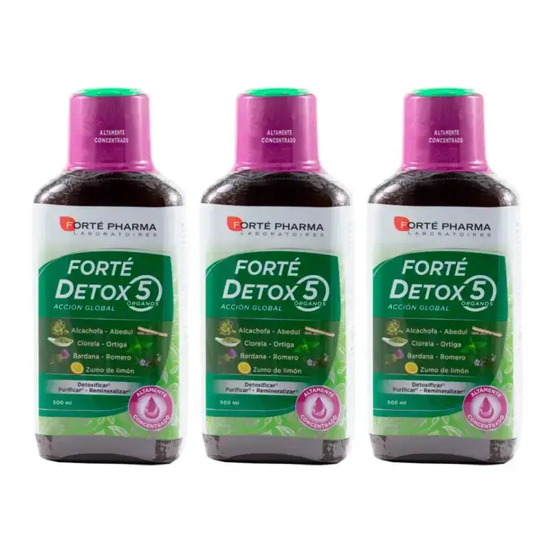 Forté Pharma Triplo Detox 5 Órgãos Ação Global 3 x 500 ml