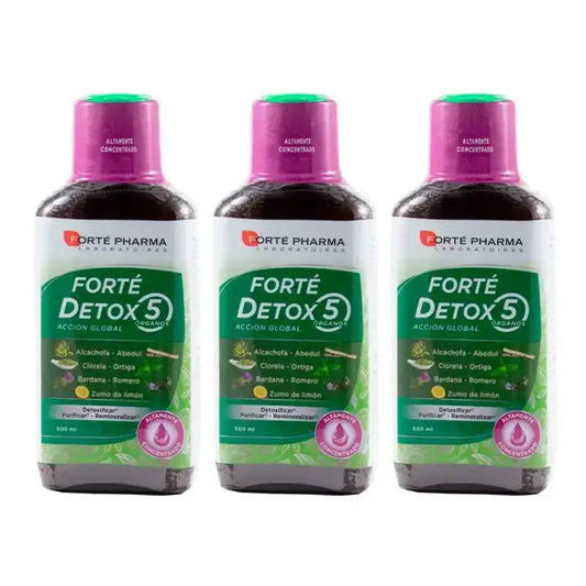 Forté Pharma Triplo Detox 5 Órgãos Ação Global 3 x 500 ml