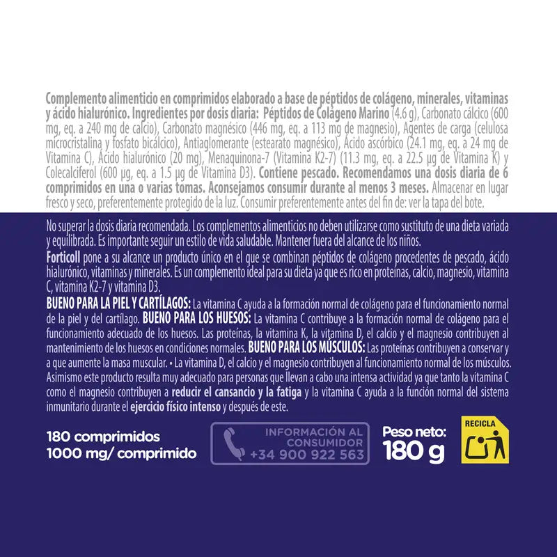 Forticoll Marine Collagen 180 comprimidos