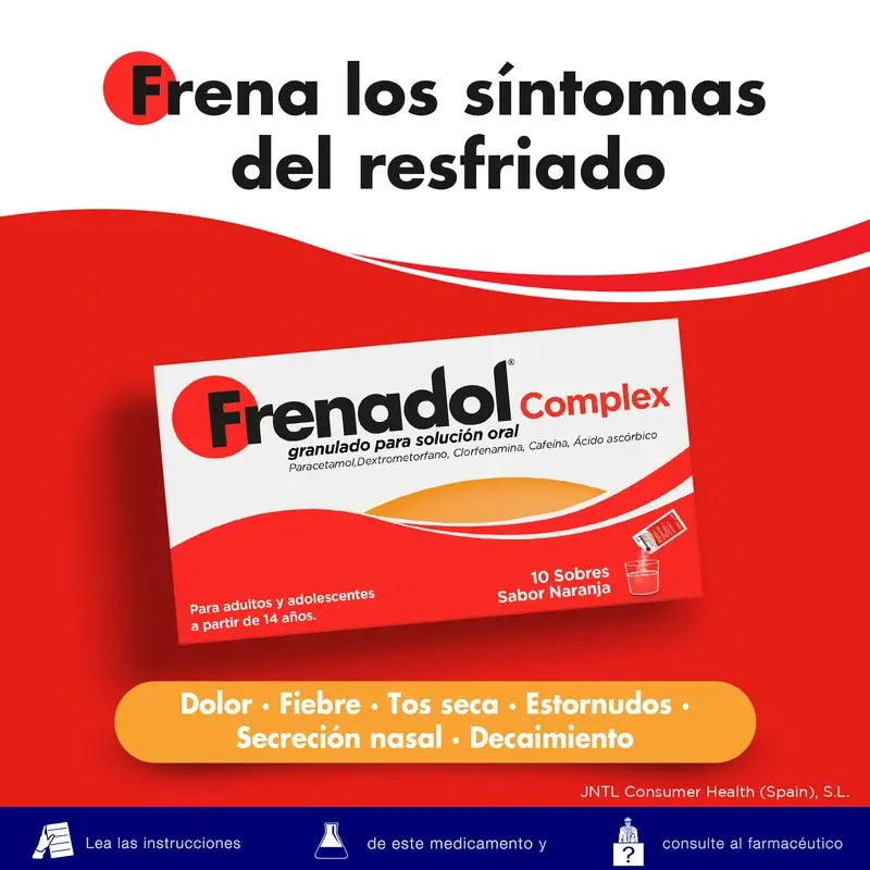 FRENADOL® Flu Relief Complex, Via oral, 10 saquetas