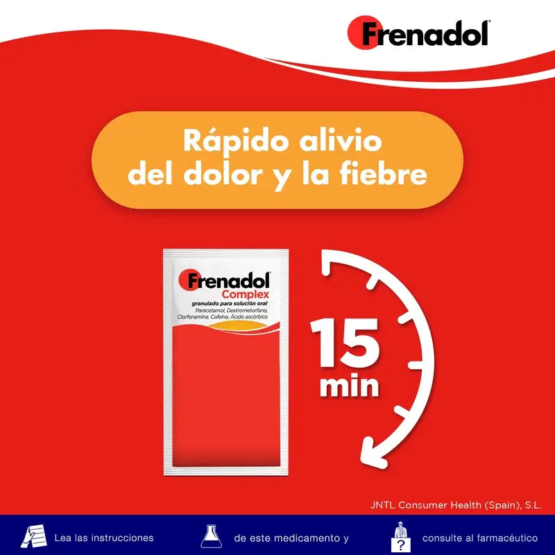 FRENADOL® Flu Relief Complex, Via oral, 10 saquetas