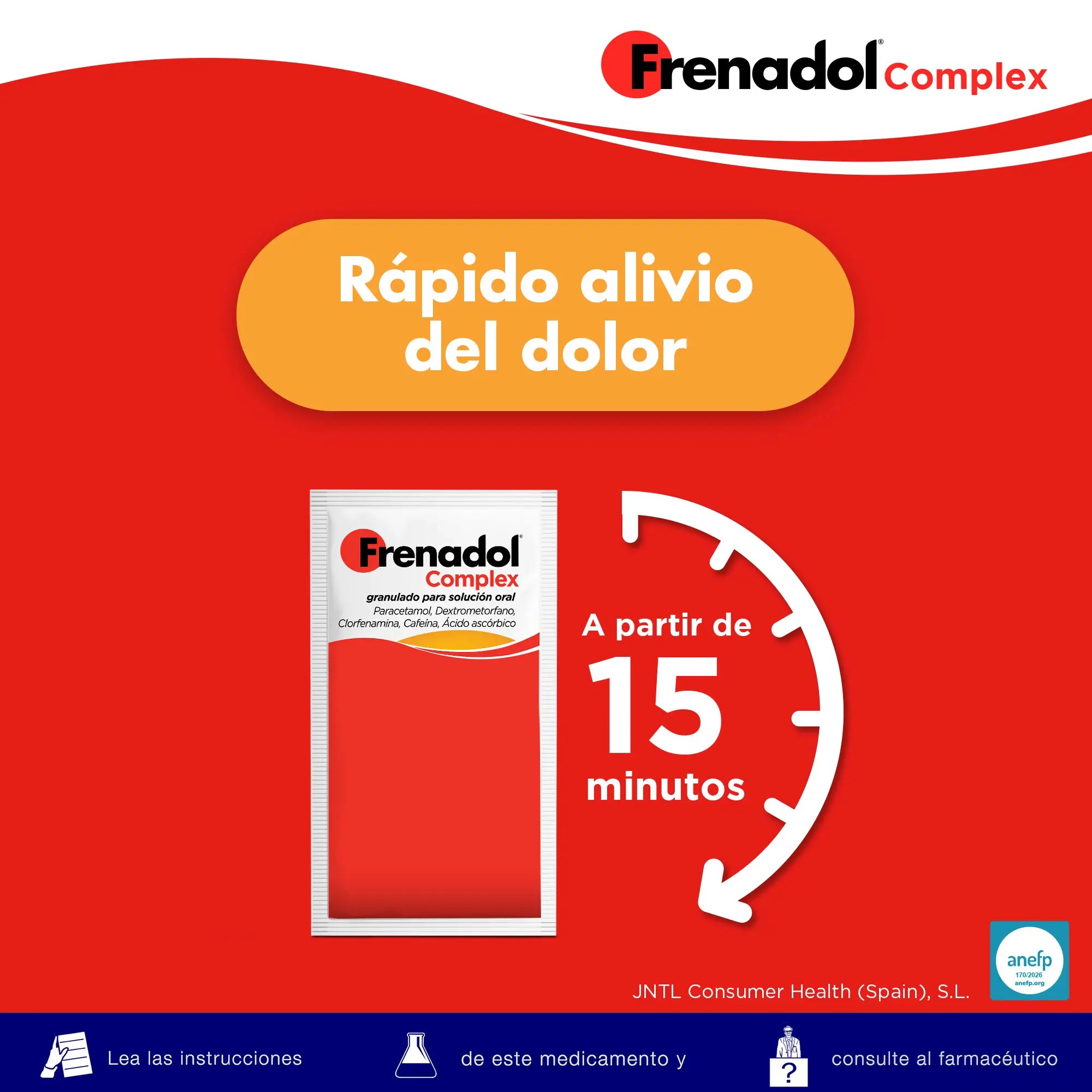 FRENADOL® Flu Relief Complex, Via oral, 10 saquetas