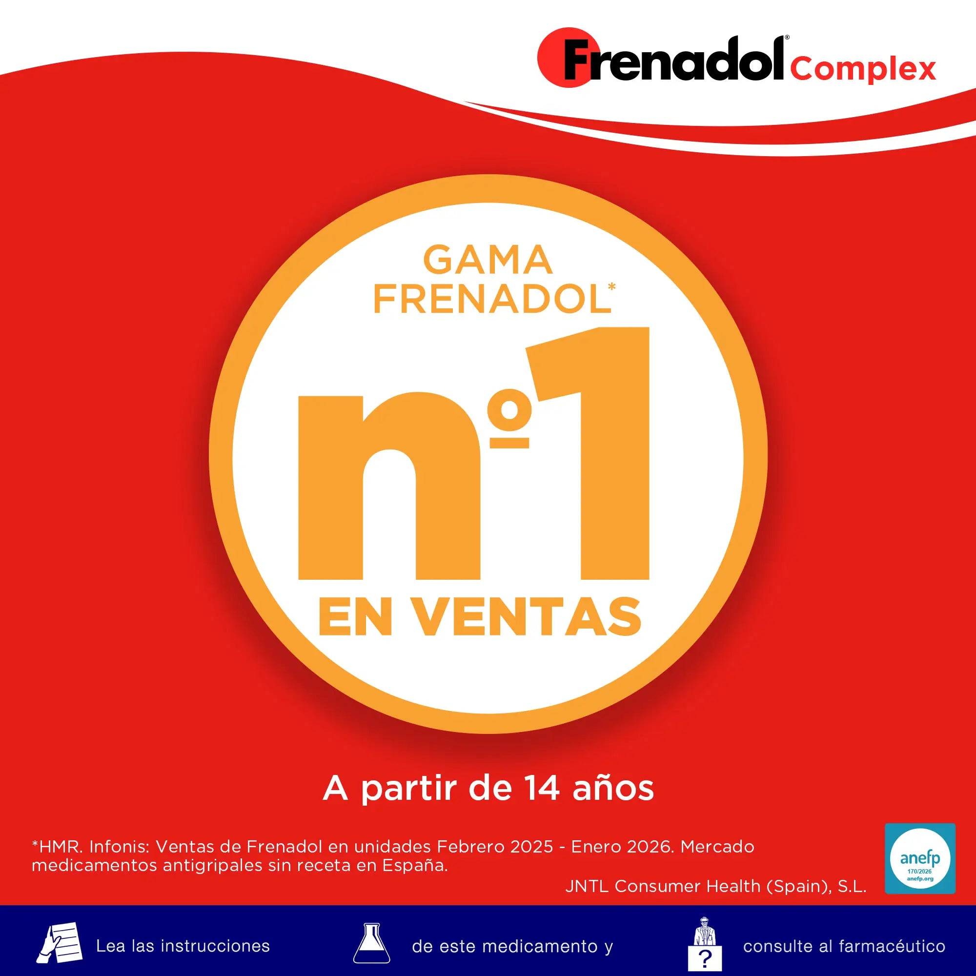 FRENADOL® Flu Relief Complex, Via oral, 10 saquetas