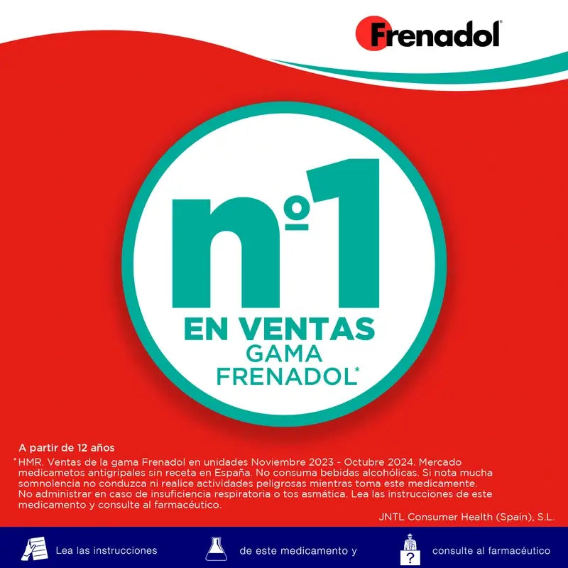FRENADOL® Descongestionante da gripe, Via oral, 16 cápsulas