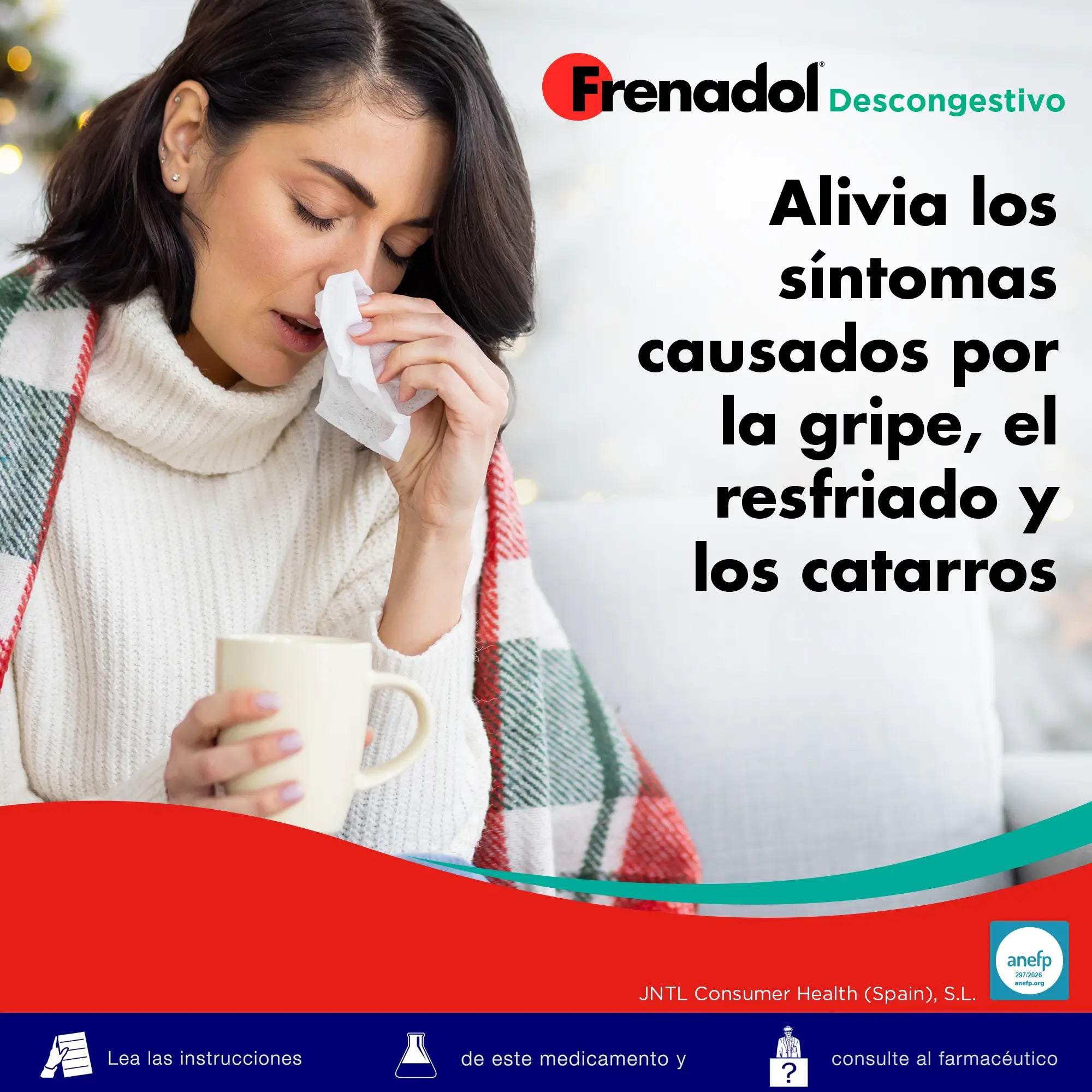 FRENADOL® Descongestionante da gripe, Via oral, 16 cápsulas