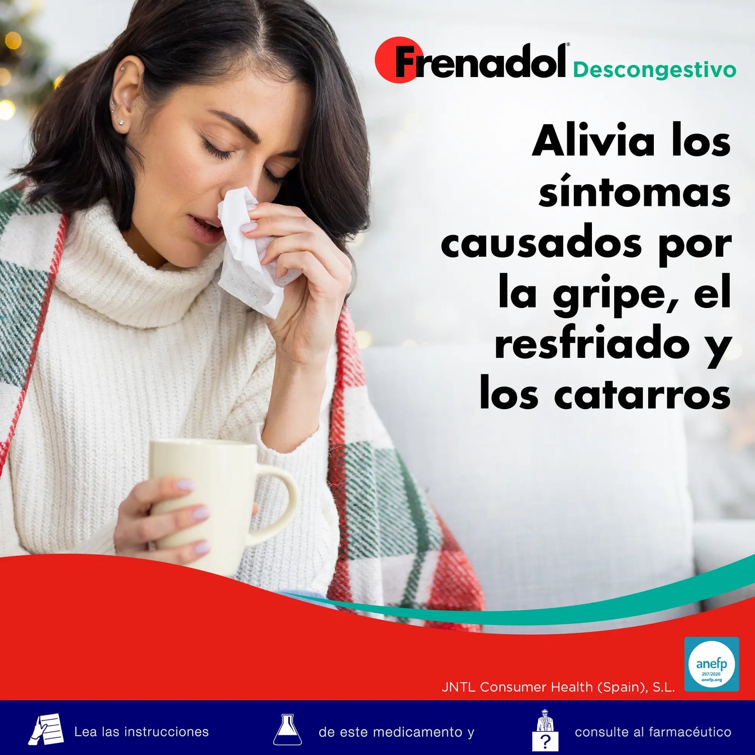FRENADOL® Descongestionante da gripe, Via oral, 16 cápsulas