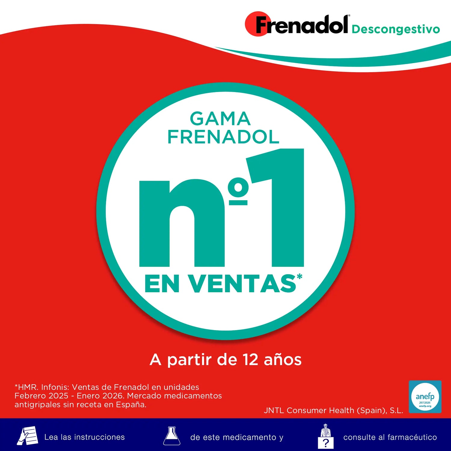 FRENADOL® Descongestionante da gripe, Via oral, 16 cápsulas