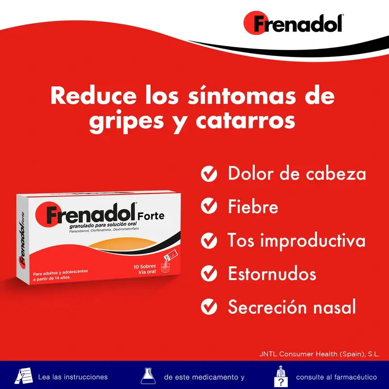 FRENADOL® Forte Anti-gripe, Via oral, 10 saquetas