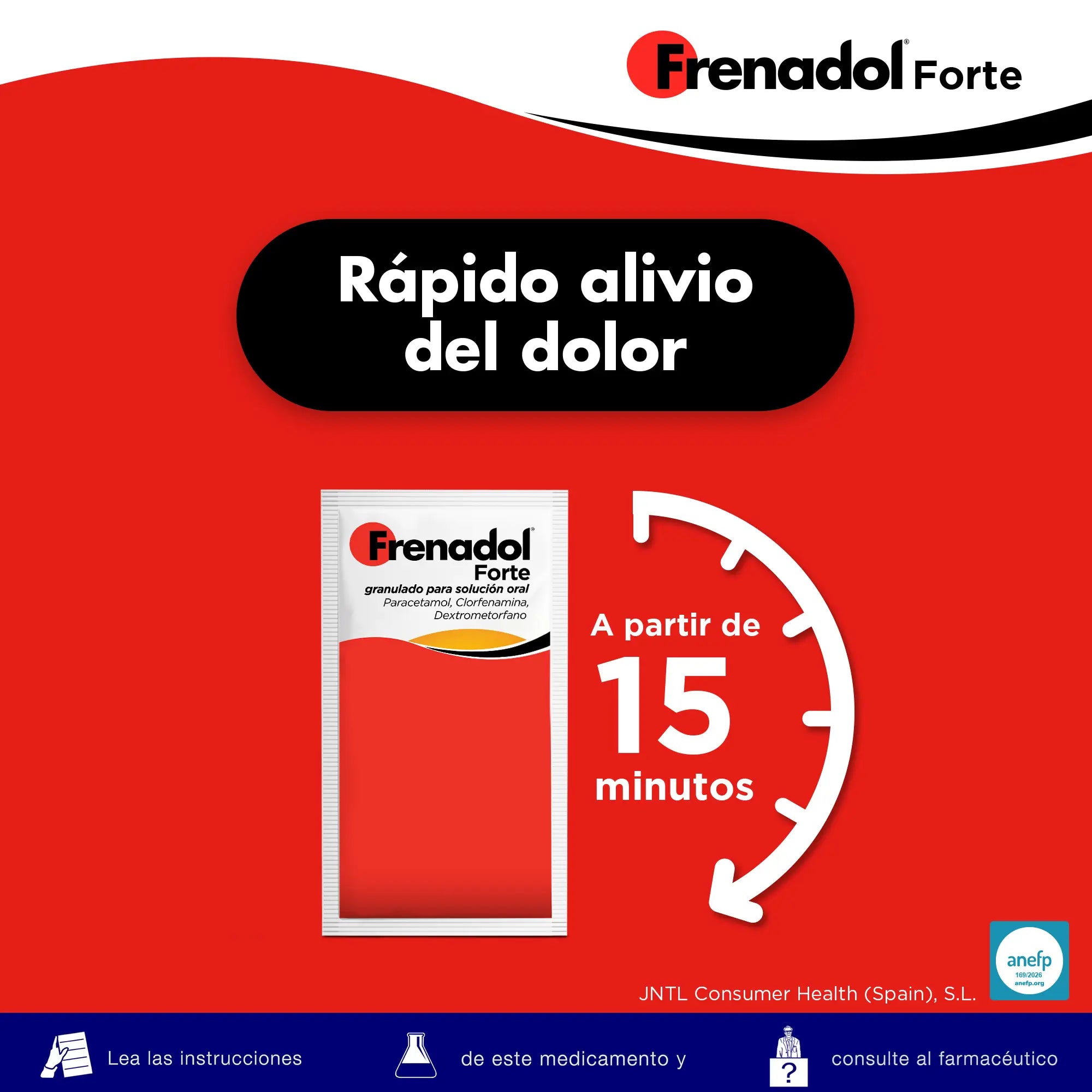 FRENADOL® Forte Anti-gripe, Via oral, 10 saquetas