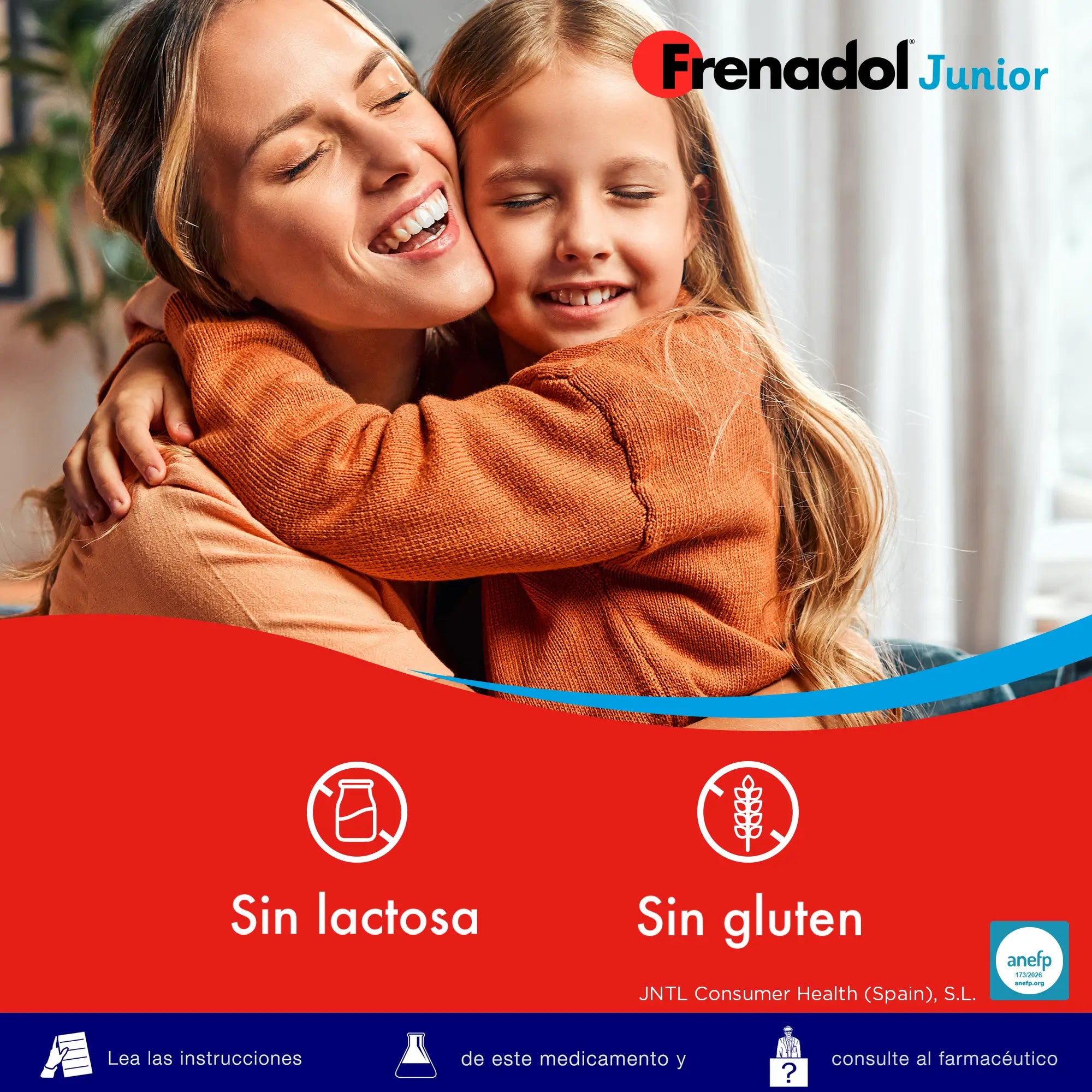 Frenadol Junior Alívio da Gripe para Crianças, Sabor a Laranja, Via oral, 10 saquetas