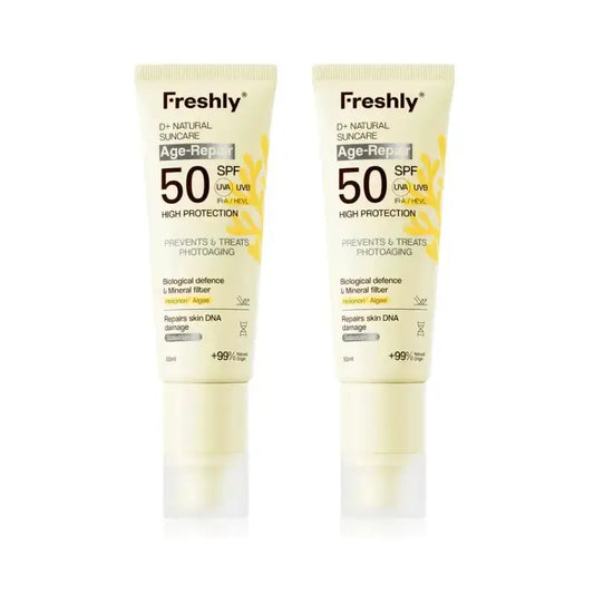 Freshly D+ Natural Suncare Age-Repair Spf50, Embalagem 2 x 50 ml