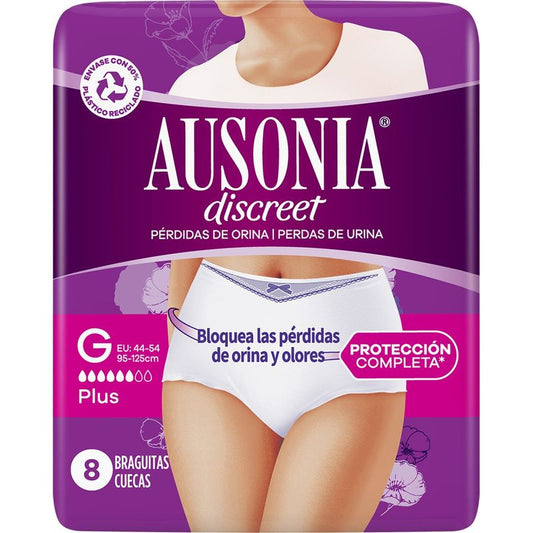 Ausonia Discreet Plus Pants Tamanho grande 8 Peças