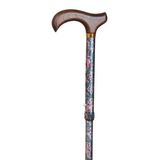 Muleta Dobrável Garcia 1880 Muleta Dobrável com cabo de madeira verde caxemira estampado