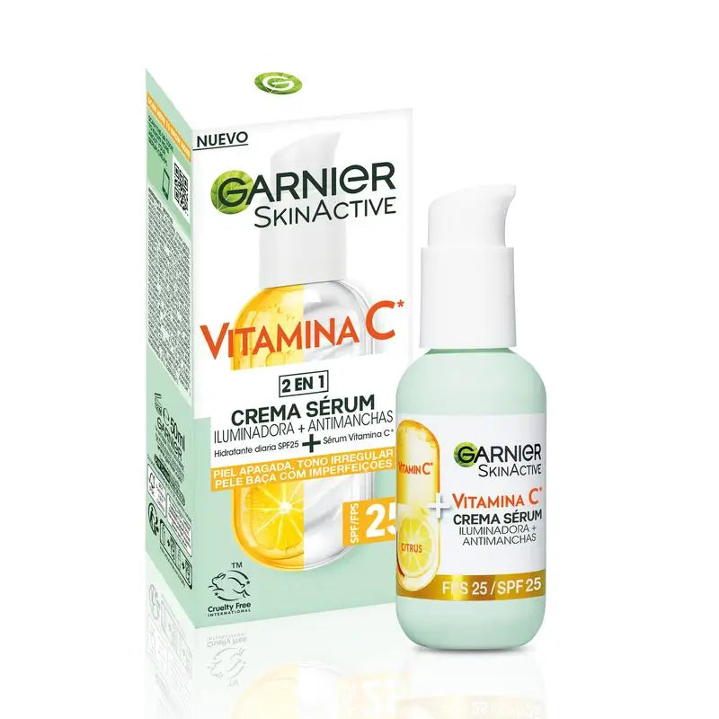 Garnier Sérum Creme SPF 25. Fórmula ultra ligeira e hidratante , 50 ml
