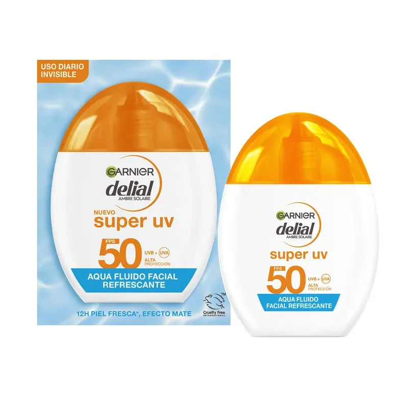 Garnier Delial Água Refrescante Fluido Facial Spf 50 Invisível, 40 ml
