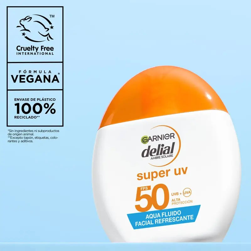 Garnier Delial Água Refrescante Fluido Facial Spf 50 Invisível, 40 ml