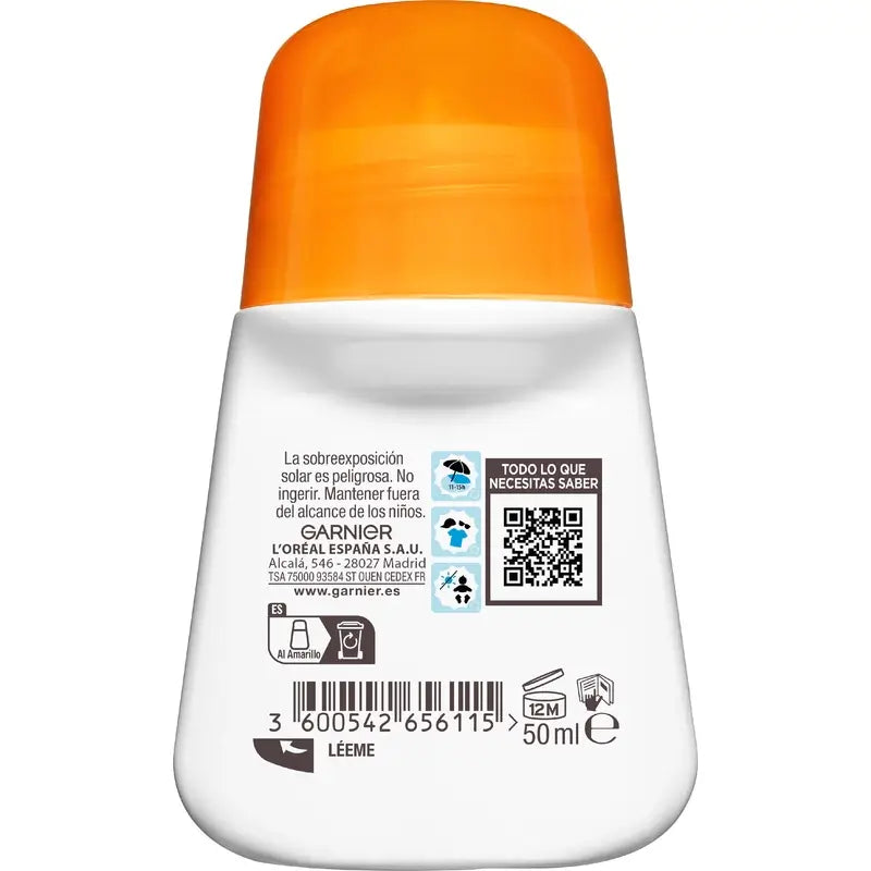 Garnier Delial Delial Sensitive Advanced Kids Roll-On Com Cor Fps 50+, 50 ml
