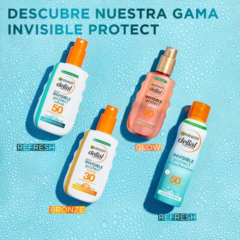 Garnier Delial Spray Solar Invisible Protect Glow SPF 30 com Vitamina E e Extrato de Melancia , 150 Ml
