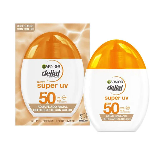 Garnier Delial Super Uv Water Fluido Facial Refrescante Spf 50 Efeito Mate, 50 ml