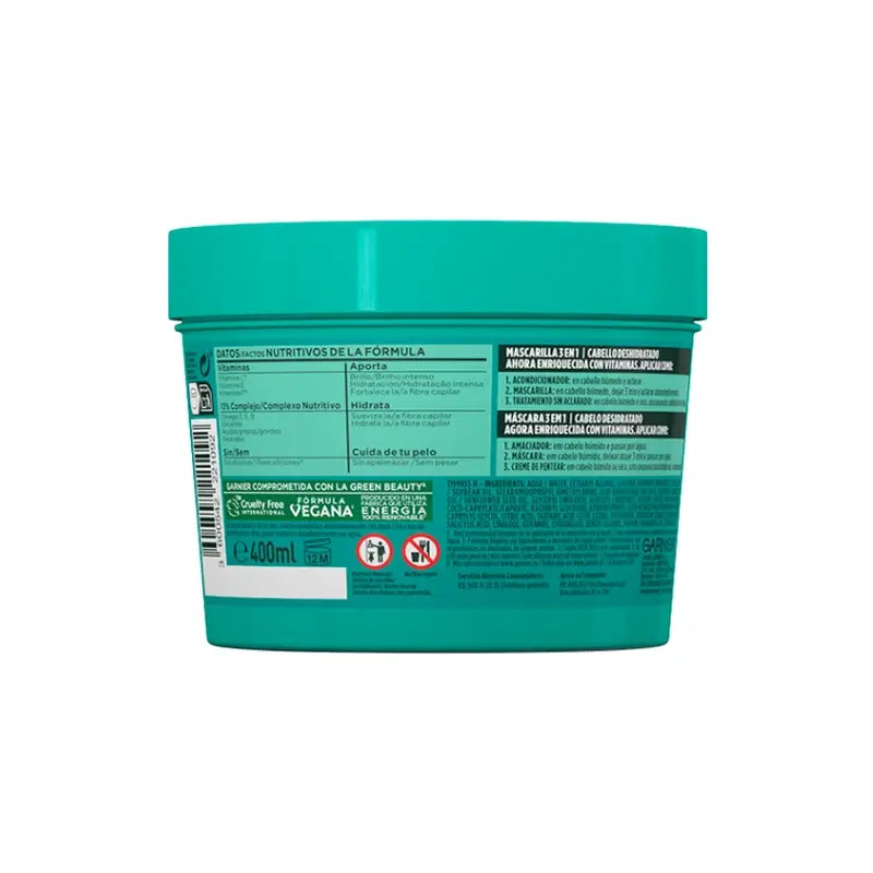 Garnier Fructis GarnierFructis Alimento para o Cabelo Aloé Vera 3 em 1 Máscara Hidratante 400 Ml Para Cabelos Desidratados