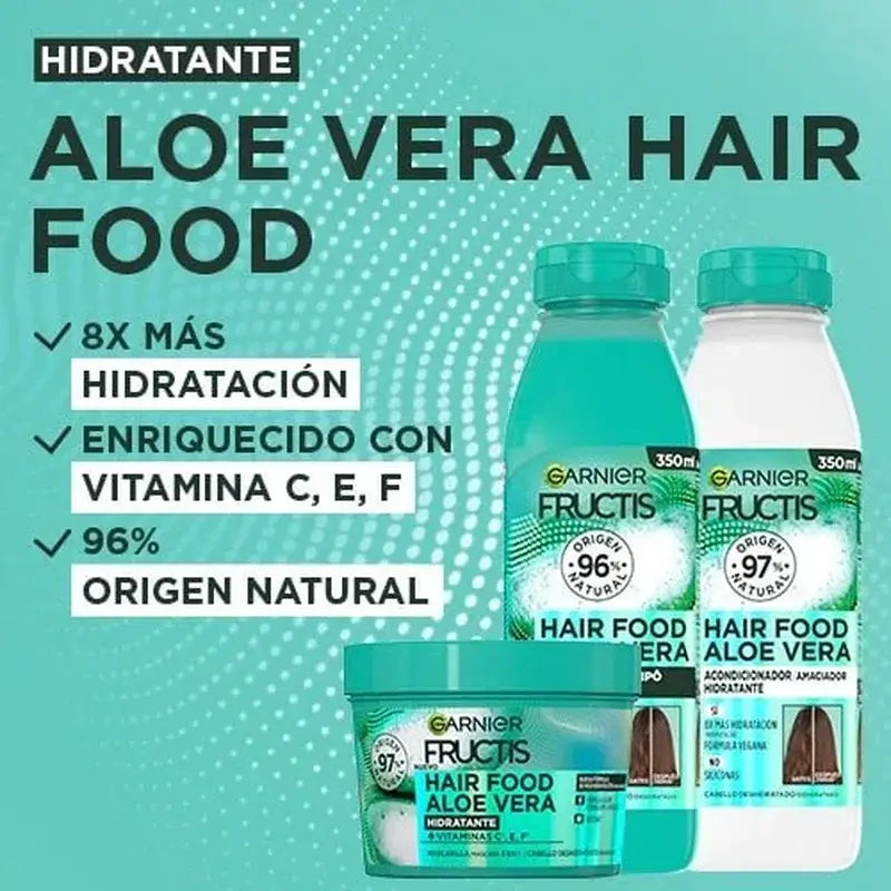Garnier Fructis GarnierFructis Alimento para o Cabelo Aloé Vera 3 em 1 Máscara Hidratante 400 Ml Para Cabelos Desidratados