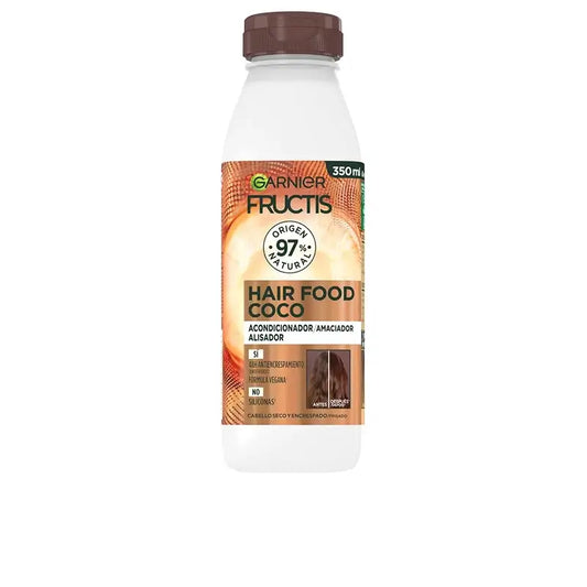 Garnier Fructis Hair Food Condicionador Alisador Coco 350ml Para Cabelos Secos e Encrespados