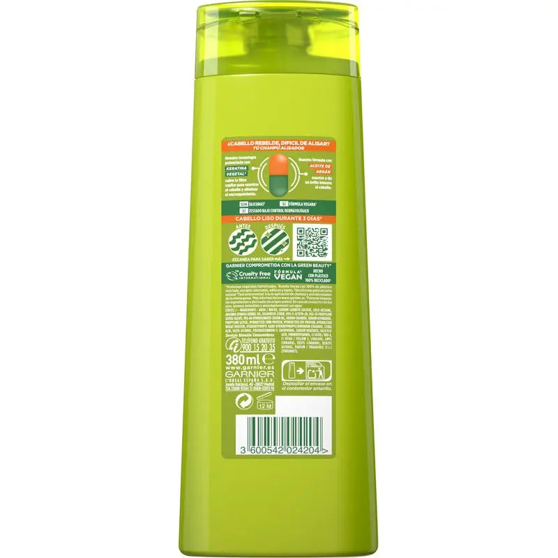 Garnier Fructis Champô Garnier Fructis Liso e Brilho Cabelos Lisos, Teimosos ou Difíceis de Alisar 380 Ml