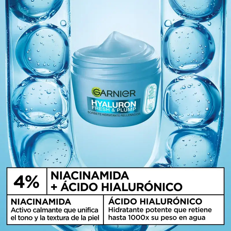 Garnier Hyaluron Fresh & Plump Sorbet Repositor Hidratante, 85 ml
