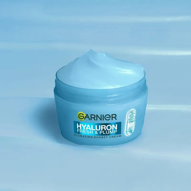 Garnier Hyaluron Fresh & Plump Sorbet Repositor Hidratante, 85 ml